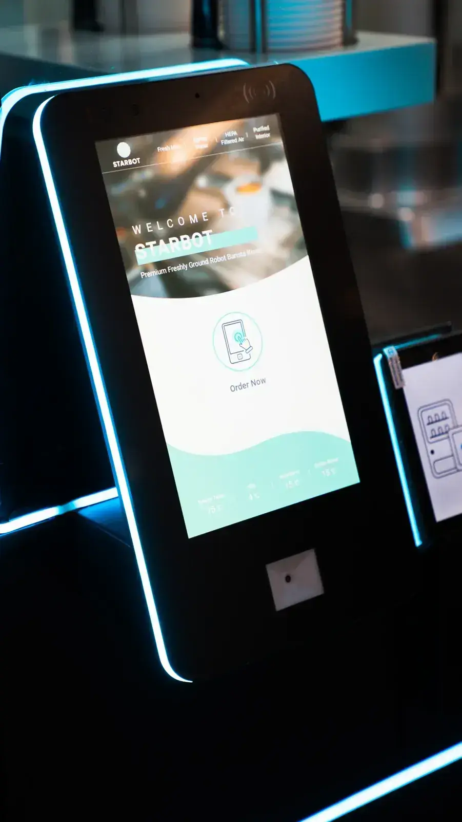 The STARBOT ordering touchscreen with contactless card payment